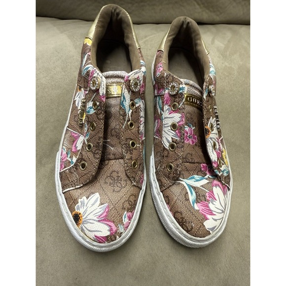 Guess Womens Loven Multicolor Floral Lace-Up Sneaker Shoes. Sz 7M. NO SHOELACES - Picture 4 of 14